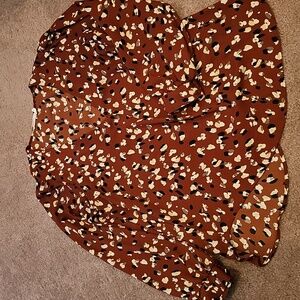 Lush Brown Floral Blouse